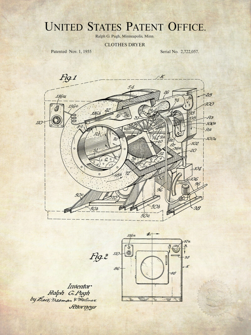 Clothes Dryer | 1955 Laundry Patent