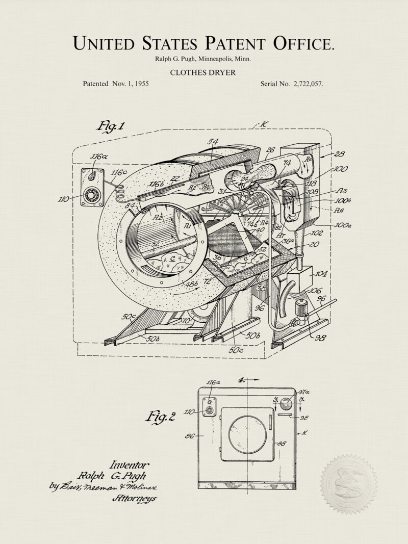 Clothes Dryer | 1955 Laundry Patent