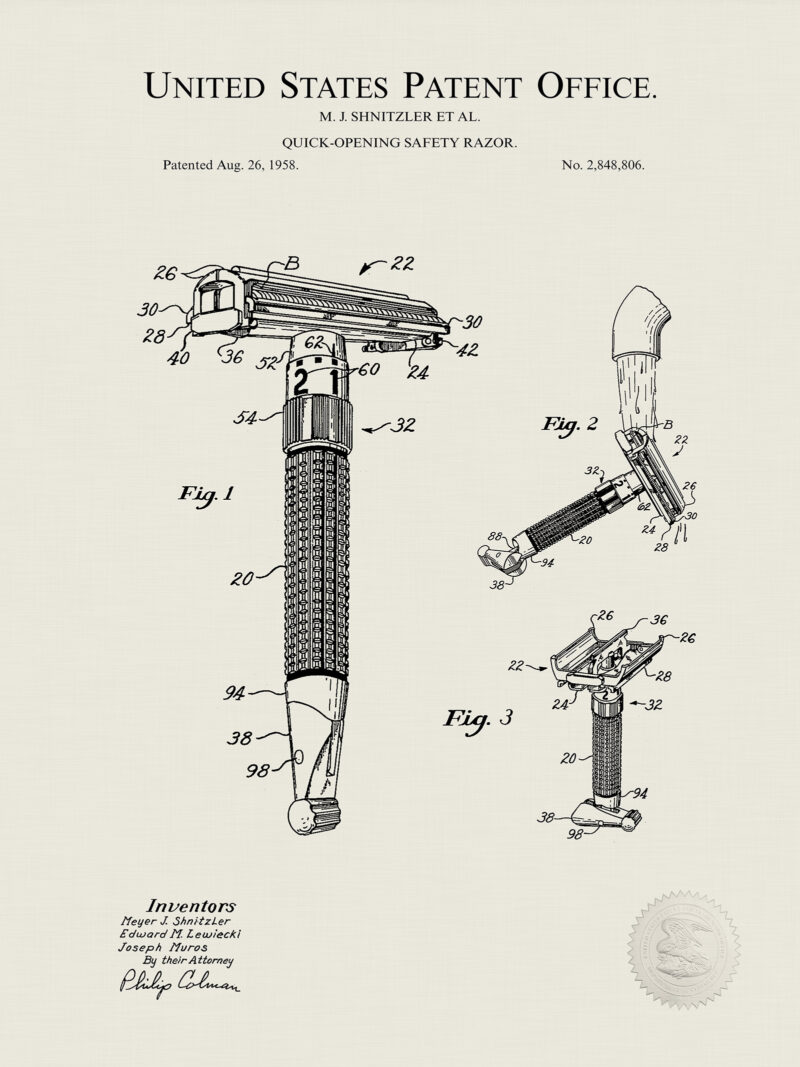 Gillette Safety Razor | 1958 Patent