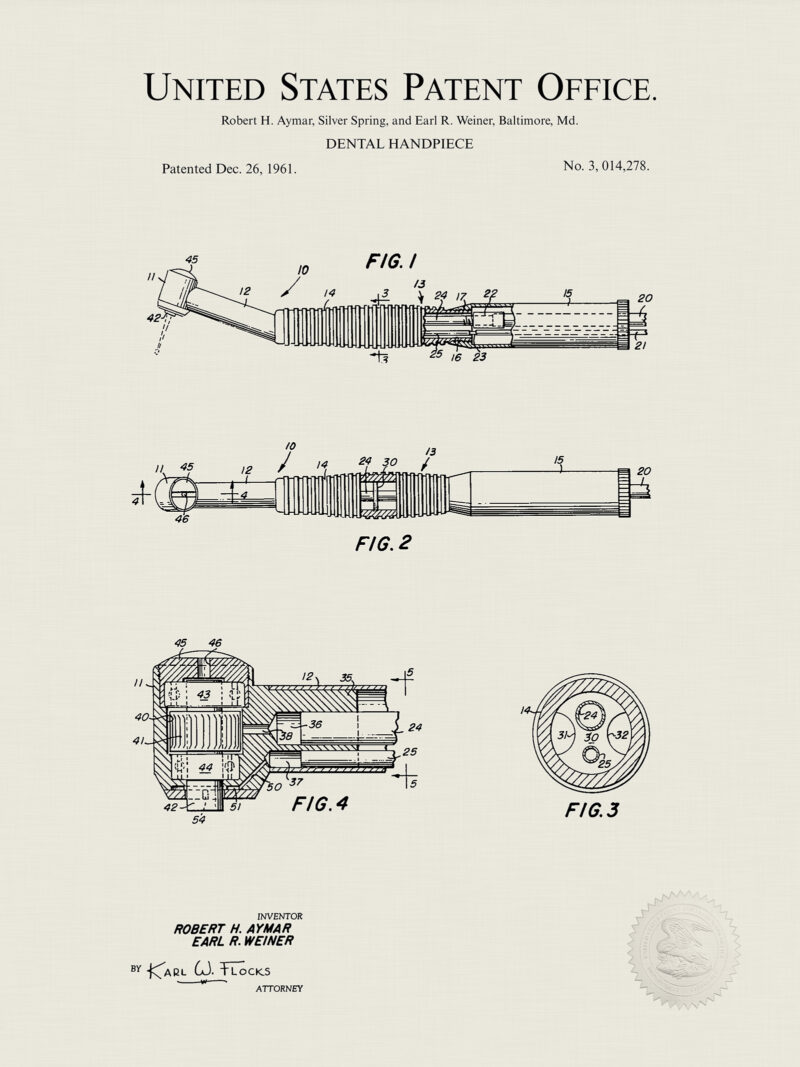 Vintage Dental Equipment Patent Collection