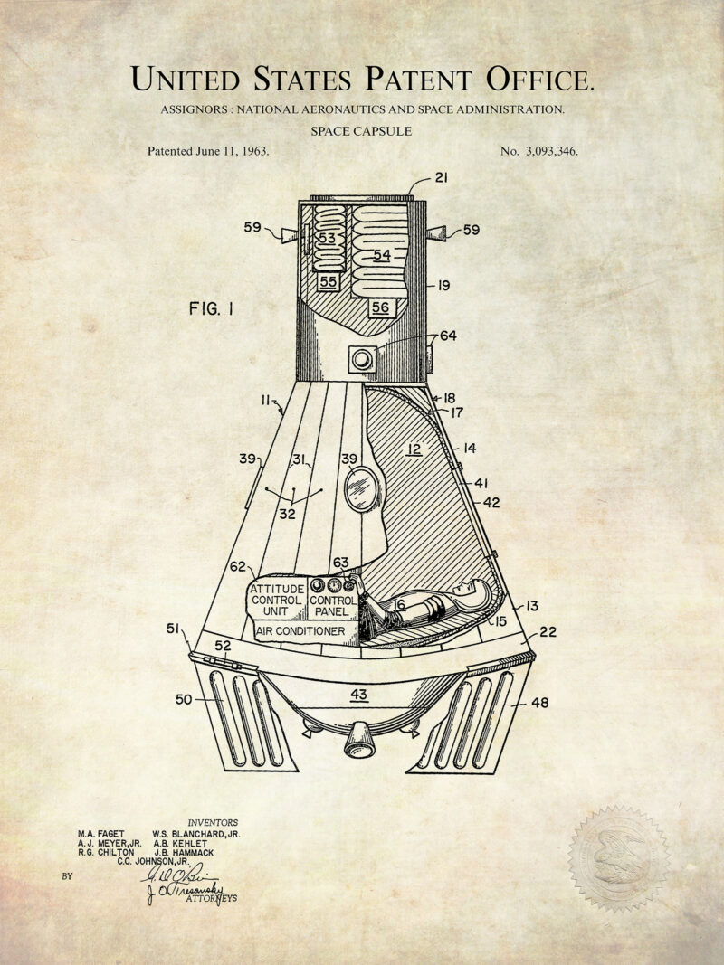 Space Capsule Design | 1963 Nasa Patent