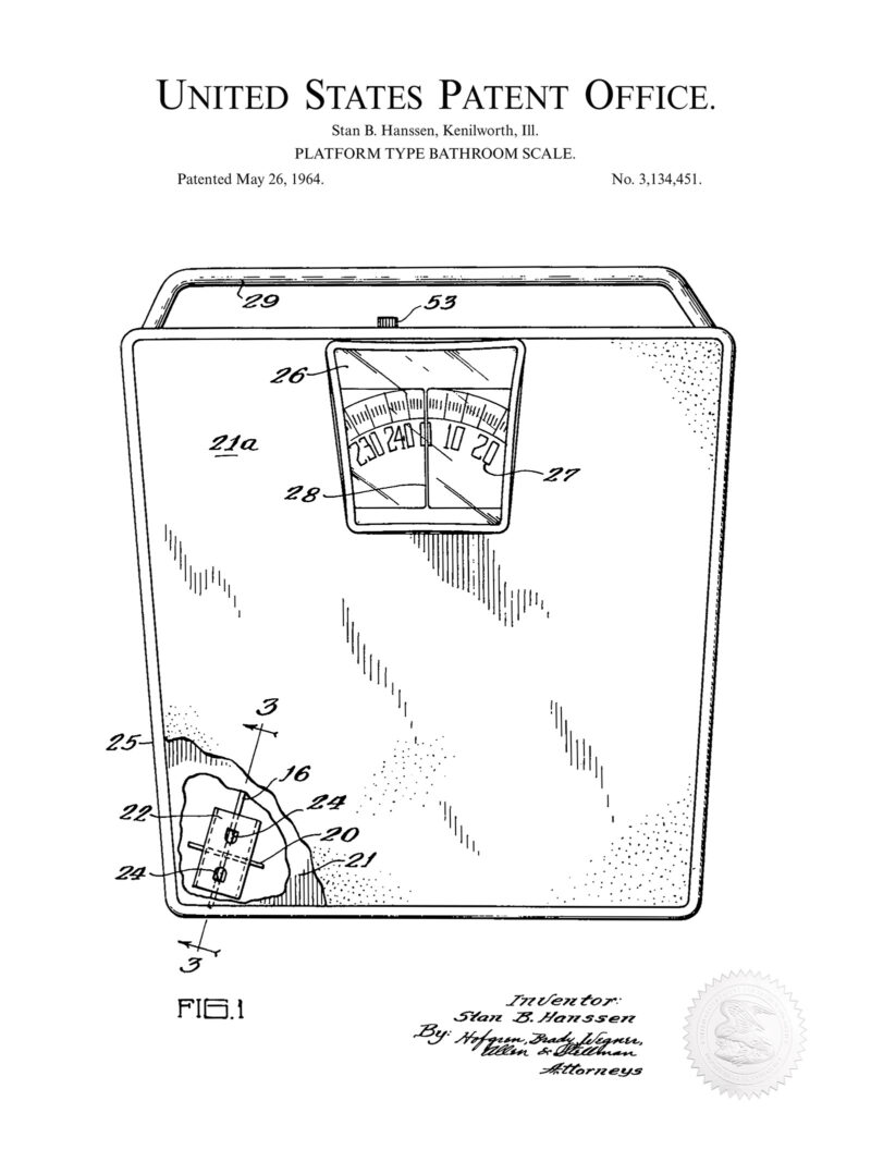 Bathroom Scale | 1964 Patent