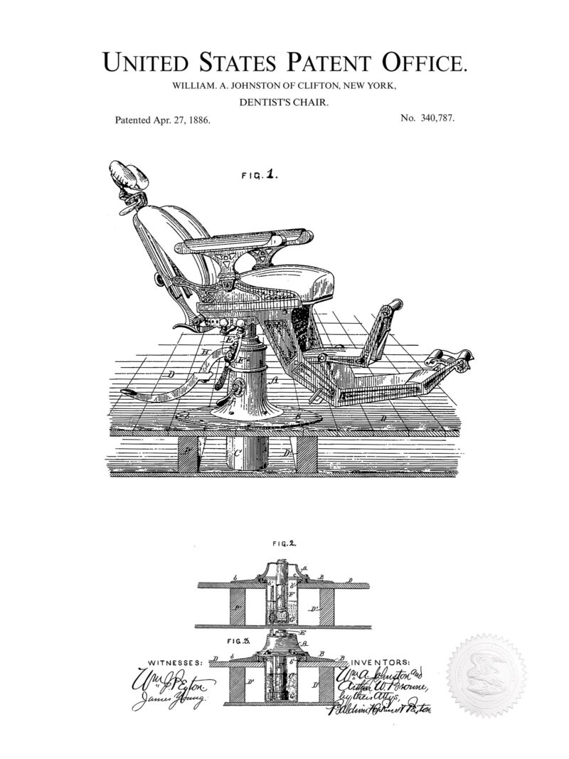 Dental Chair Design | 1886 Patent
