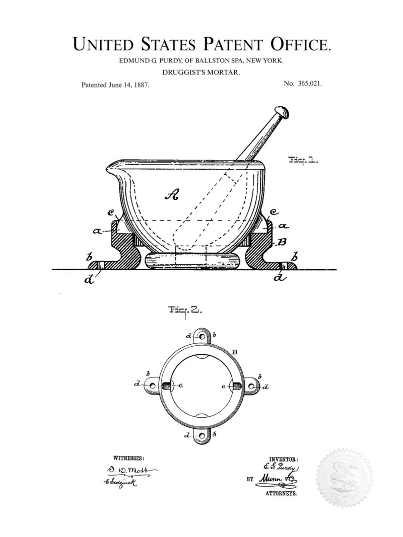 Druggist's Mortar | 1887 Patent