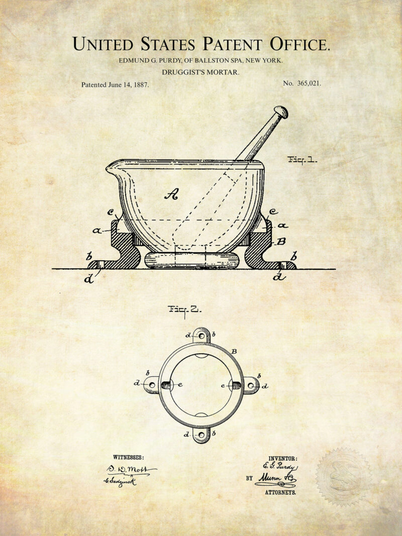Druggist's Mortar | 1887 Patent