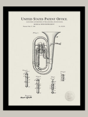 Tuba Design | 1888 Patent Print