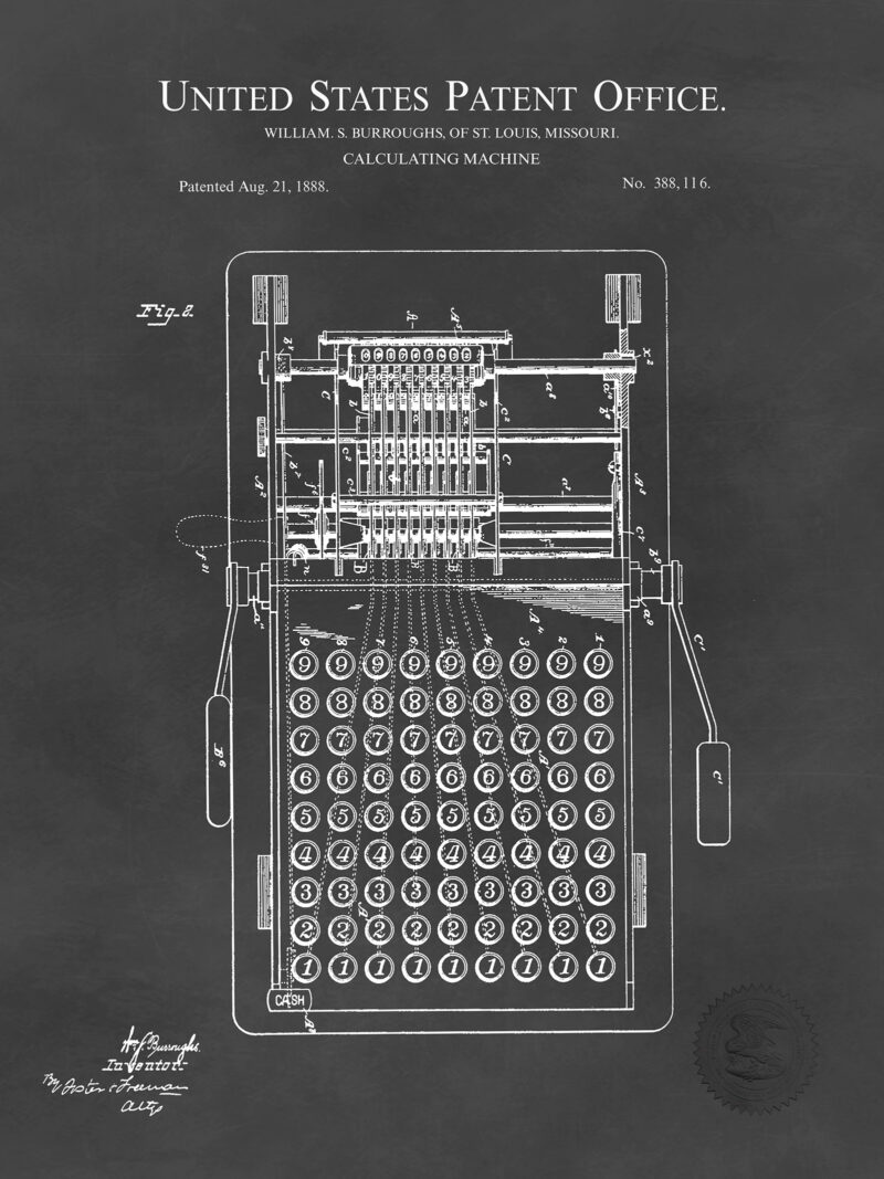 Calculator Design | 1888 Patent Print