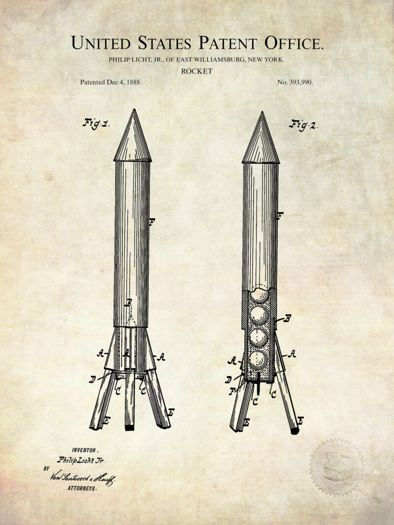 Vintage Rocket Design | 1888 Patent