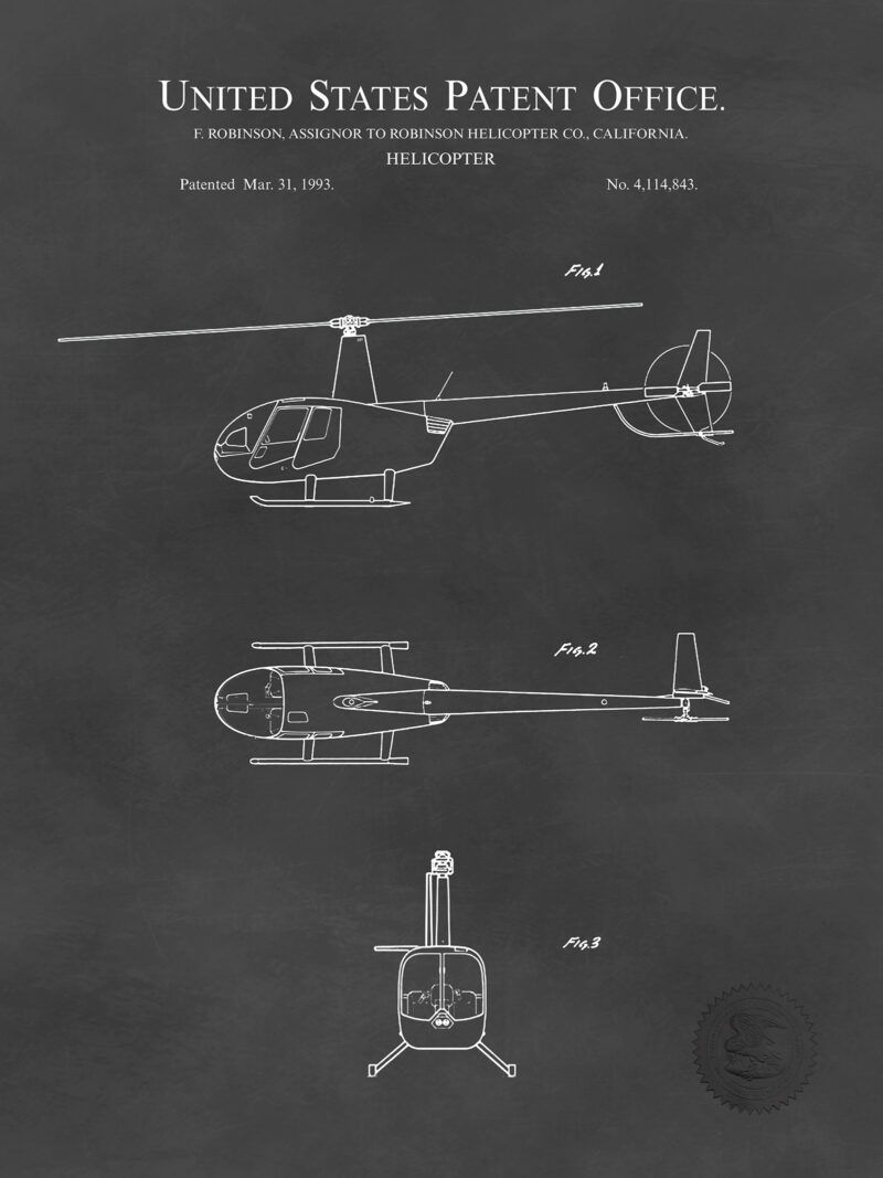 Robinson R44 Helicopter | 1993 Patent Print