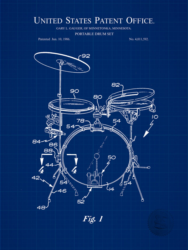 Retro Drum Patent Prints