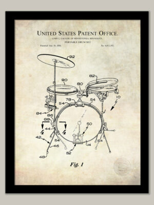 Drum Set Print | 1986 Patent