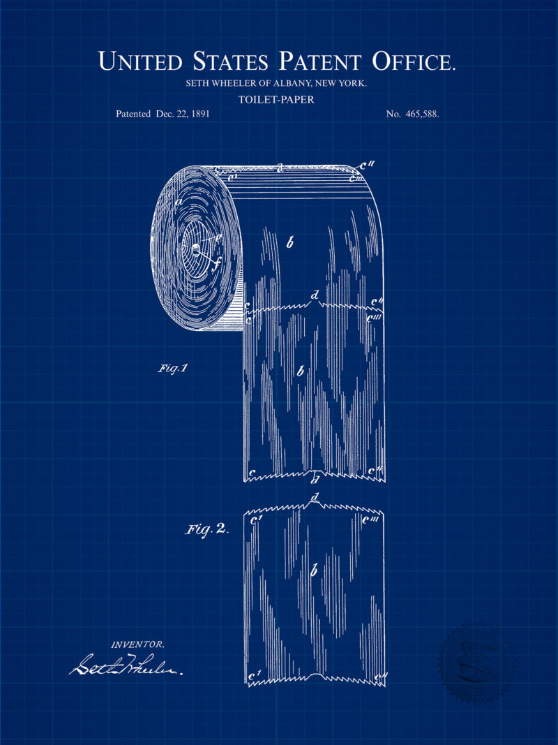 Toilet Paper Design | 1891 Patent