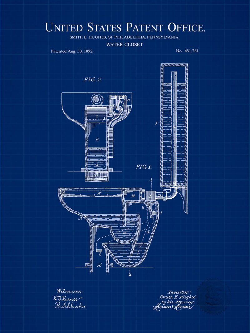 Antique Toilet Design | 1892 Patent
