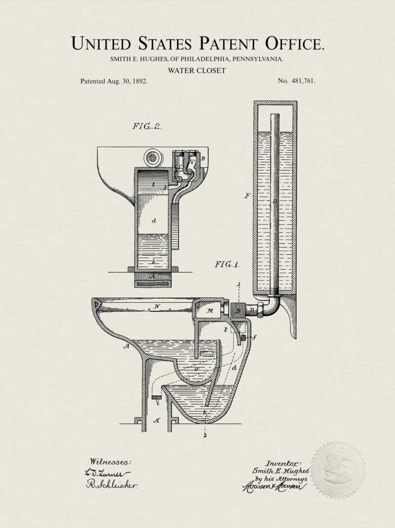 Antique Toilet Design | 1892 Patent