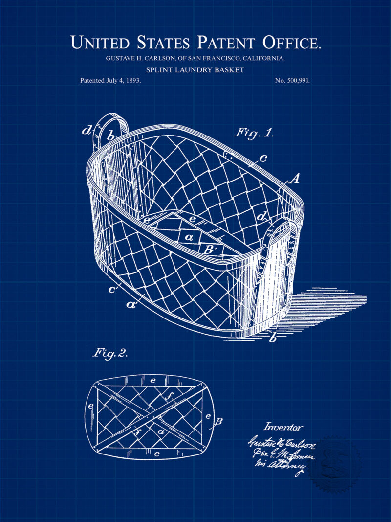 Splint Laundry Basket | 1893 Patent