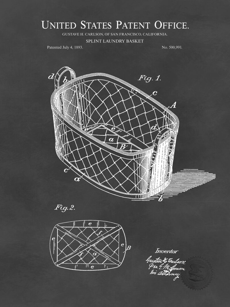 Splint Laundry Basket | 1893 Patent