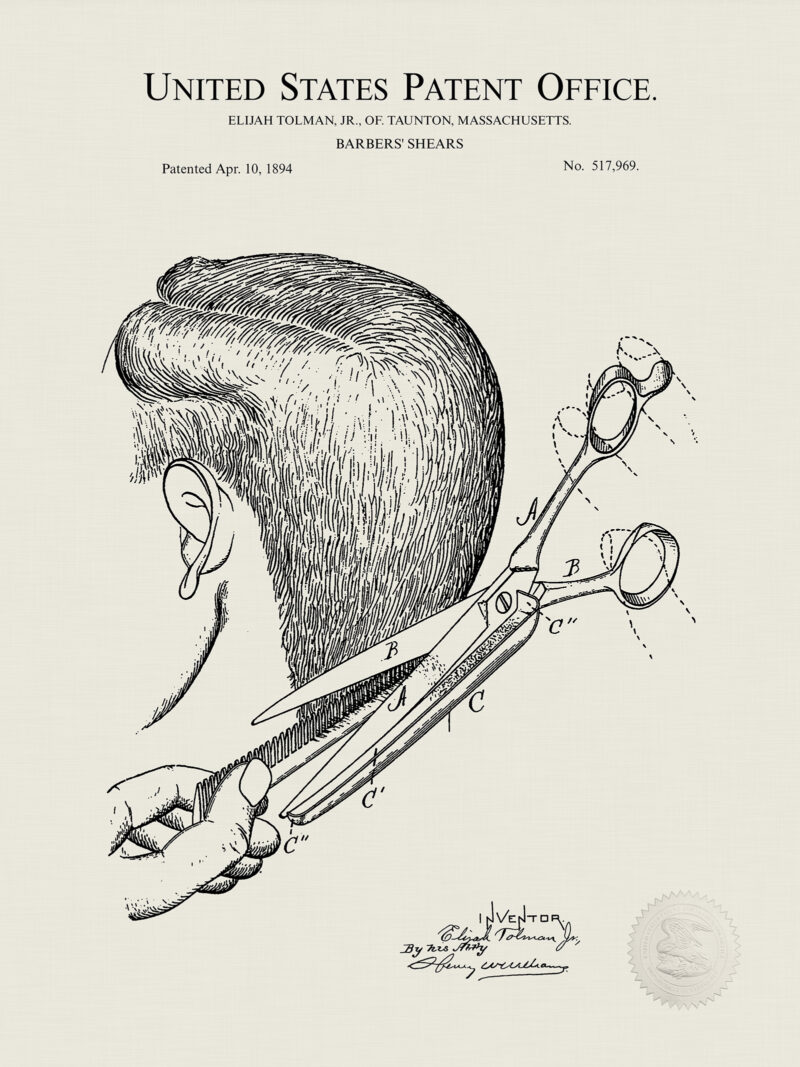 Hair Salon Decor | Vintage Patent Prints