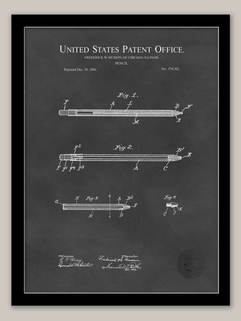 Pencil Design | 1896 Patent | Office Art