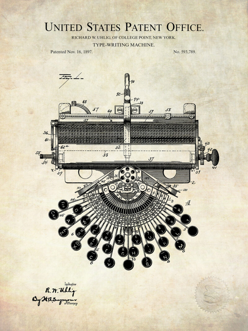 Typewriter Design | 1897 Patent