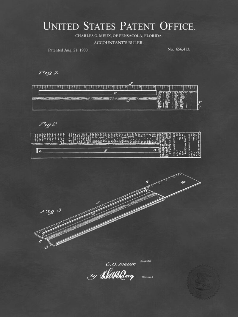 Accountant's Ruler | 1900 Patent