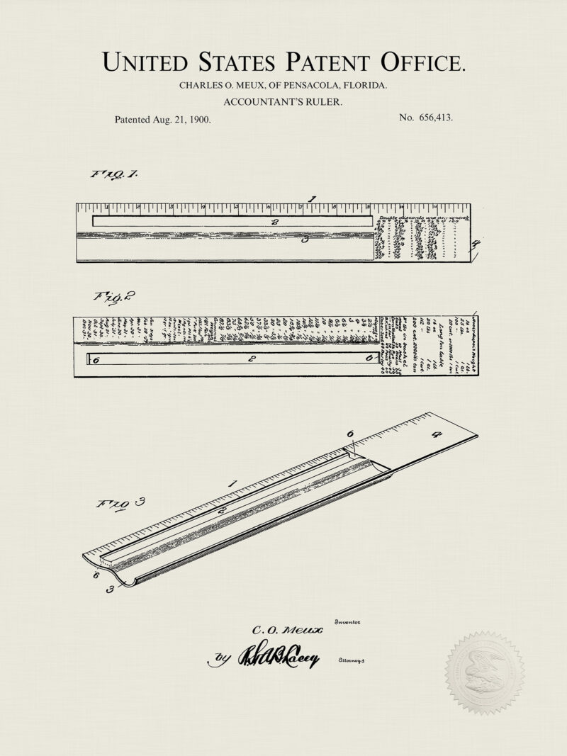 Accountant's Ruler | 1900 Patent