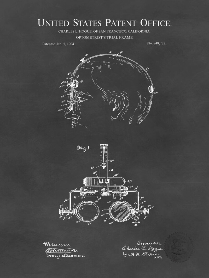 Antique Optometrist Patent Print Set
