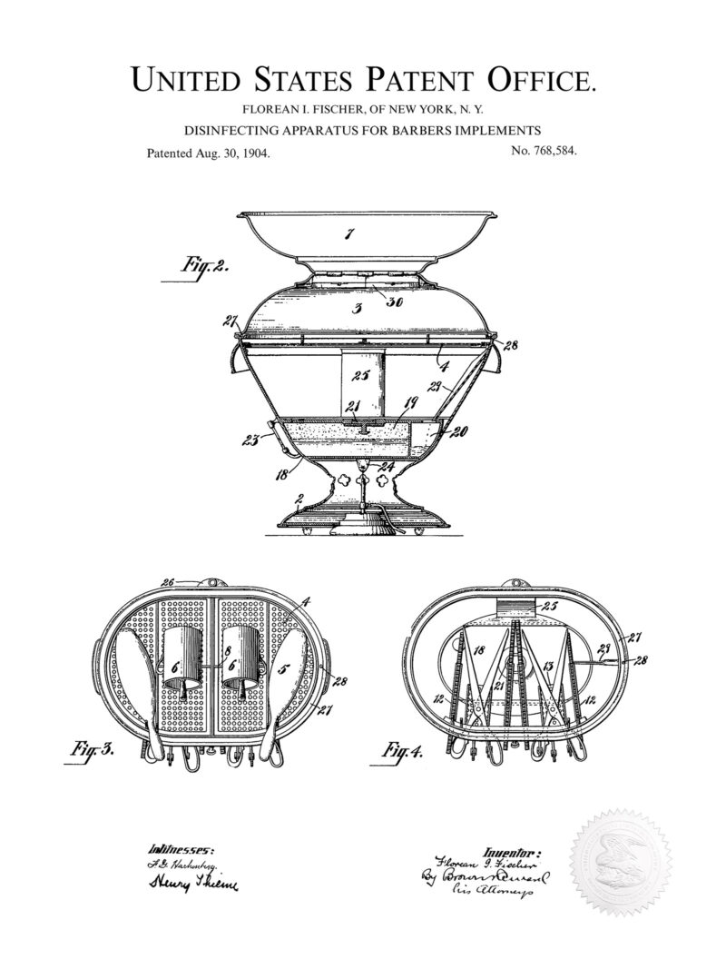Barber's Disinfectant Jar | 1904 Patent