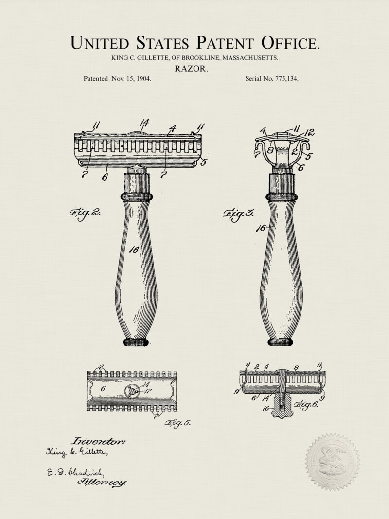 Gillette Razor | 1904 Patent