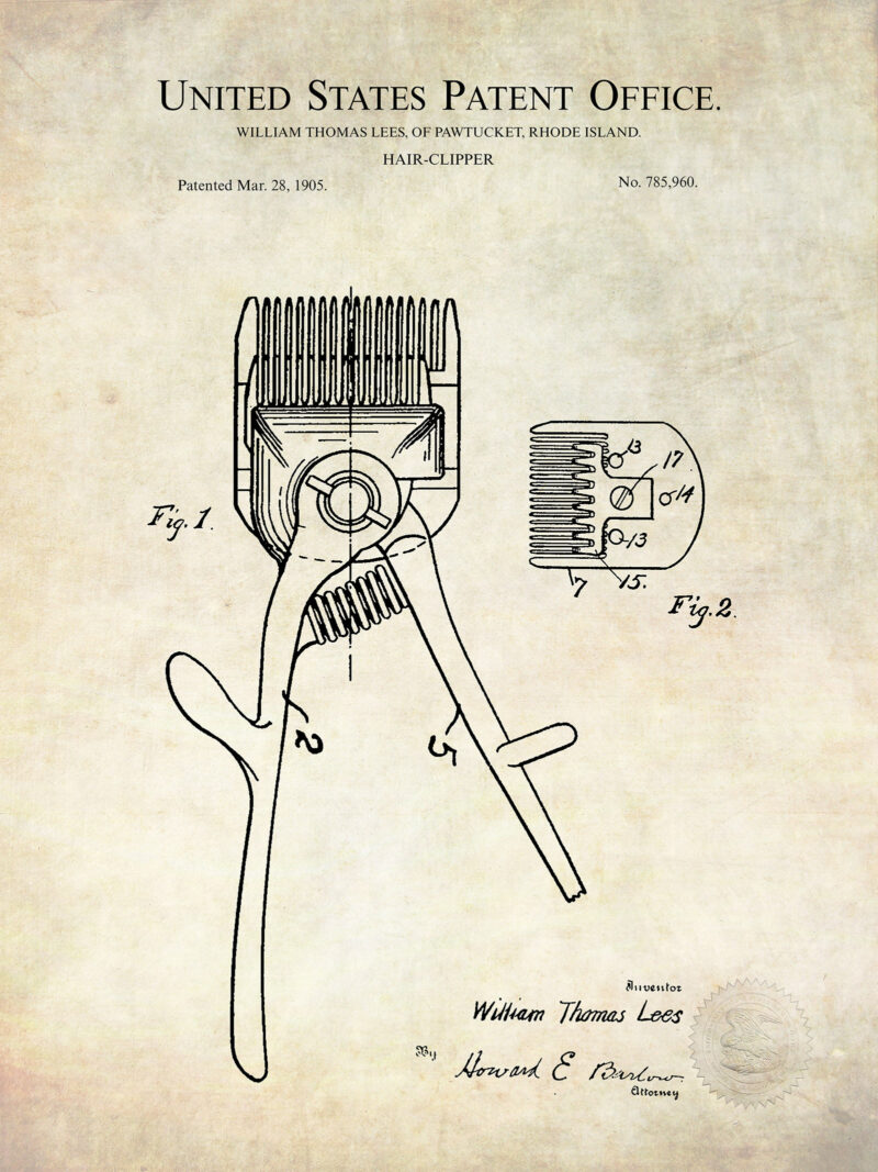 Barber Shop Decor | Vintage Hair Car Patents