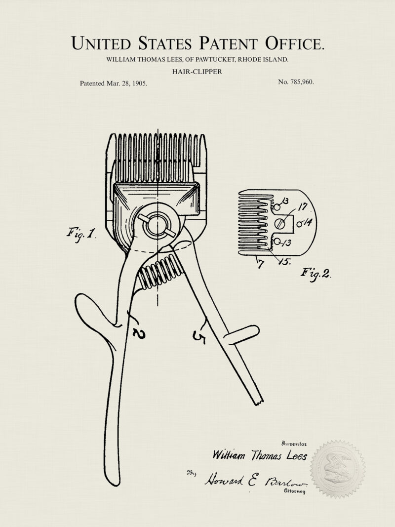 Hair Salon Decor | Vintage Patent Prints
