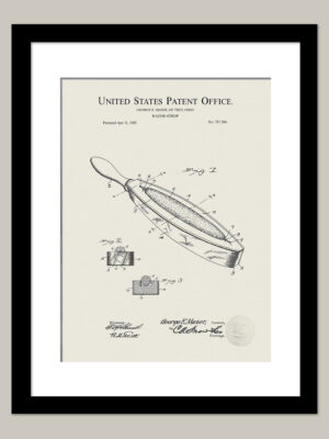 Razor Strop  | 1905 Patent | Barber Shop Decor