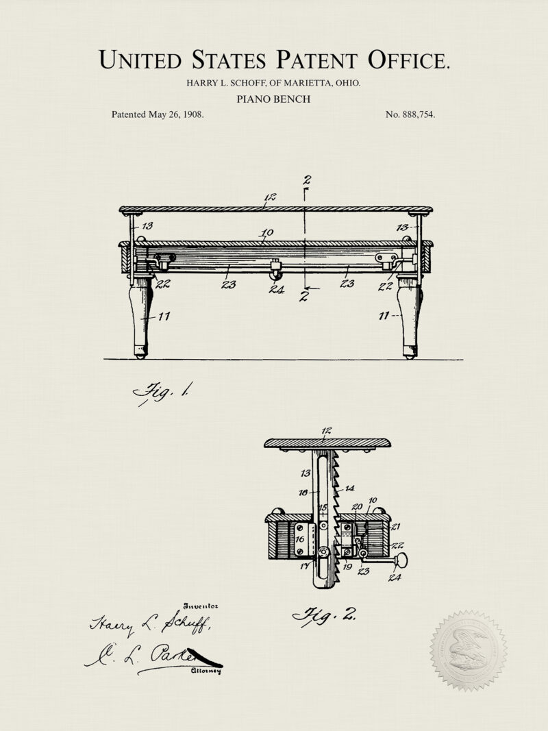 Vintage Piano Patent Collection