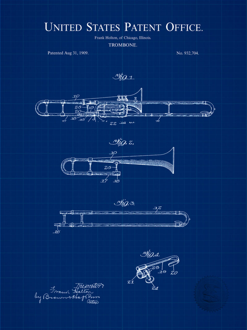Trombone Print | 1909 Patent