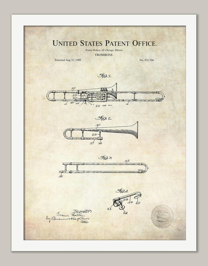Trombone Print | 1909 Patent