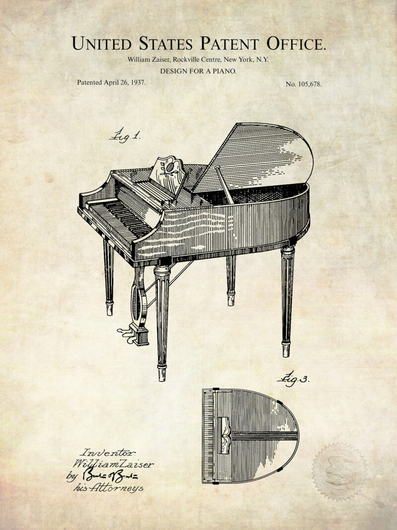 Piano Design | 1937 Rudolph Wurlitzer Patent