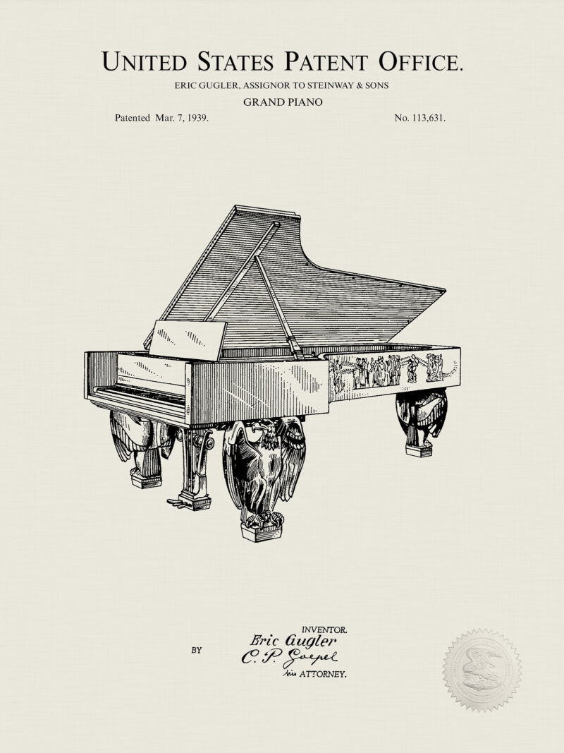 Steinway Grand Piano | 1939 Patent