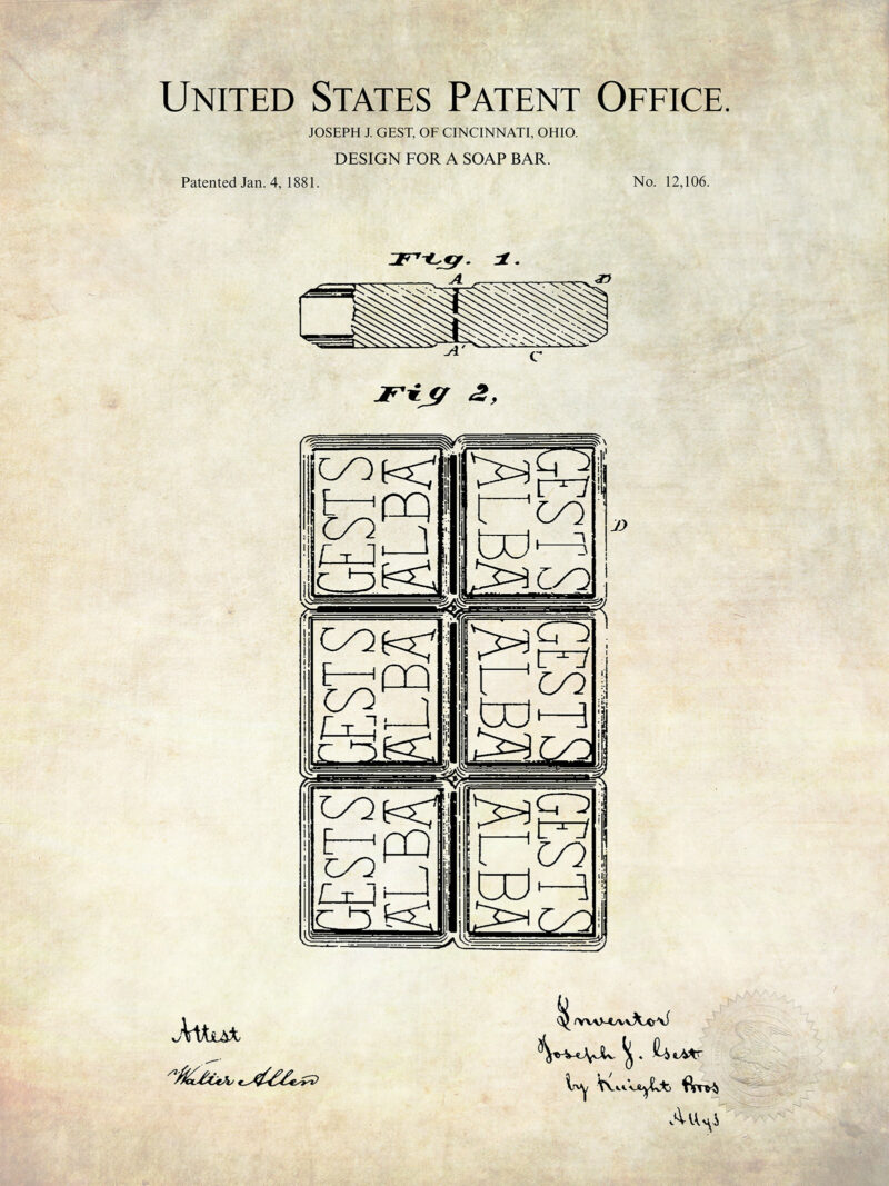 Antique Soap Bars | Vintage Patent Set