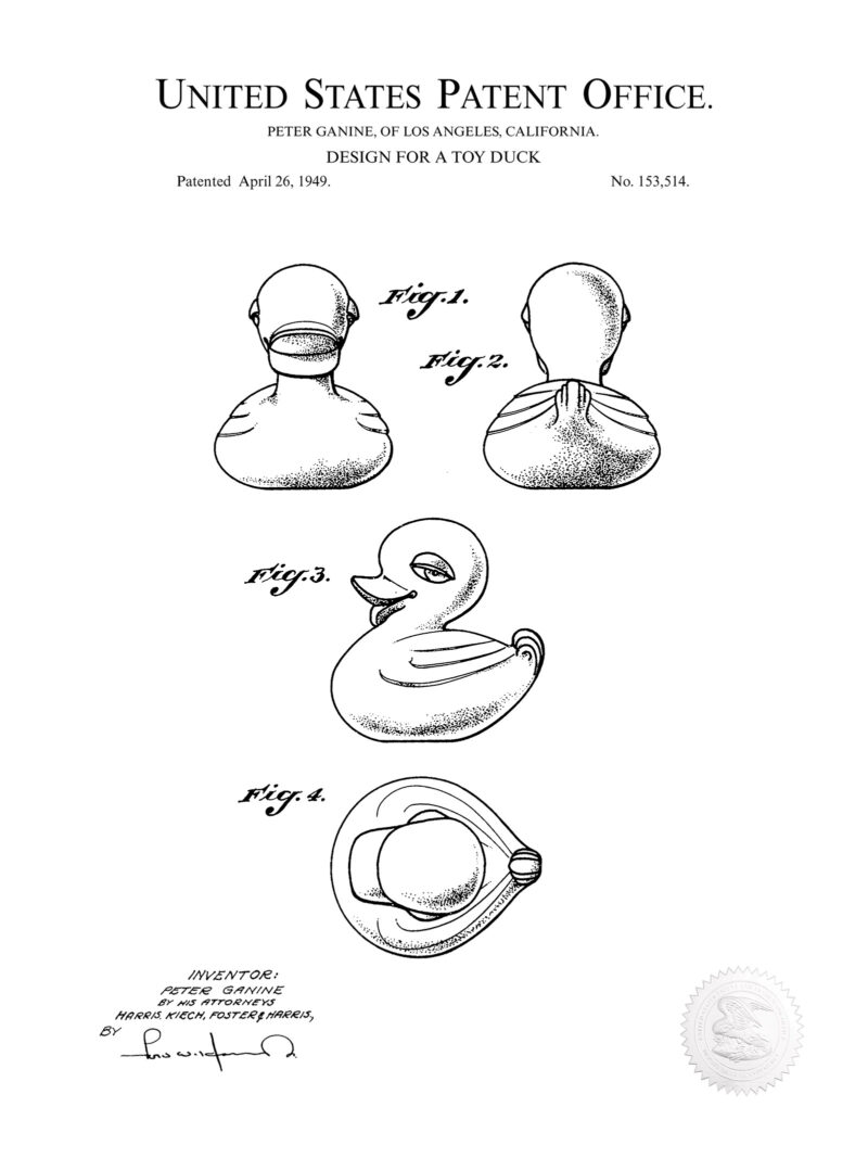 Antique Toy Duck | 1949 Patent Print
