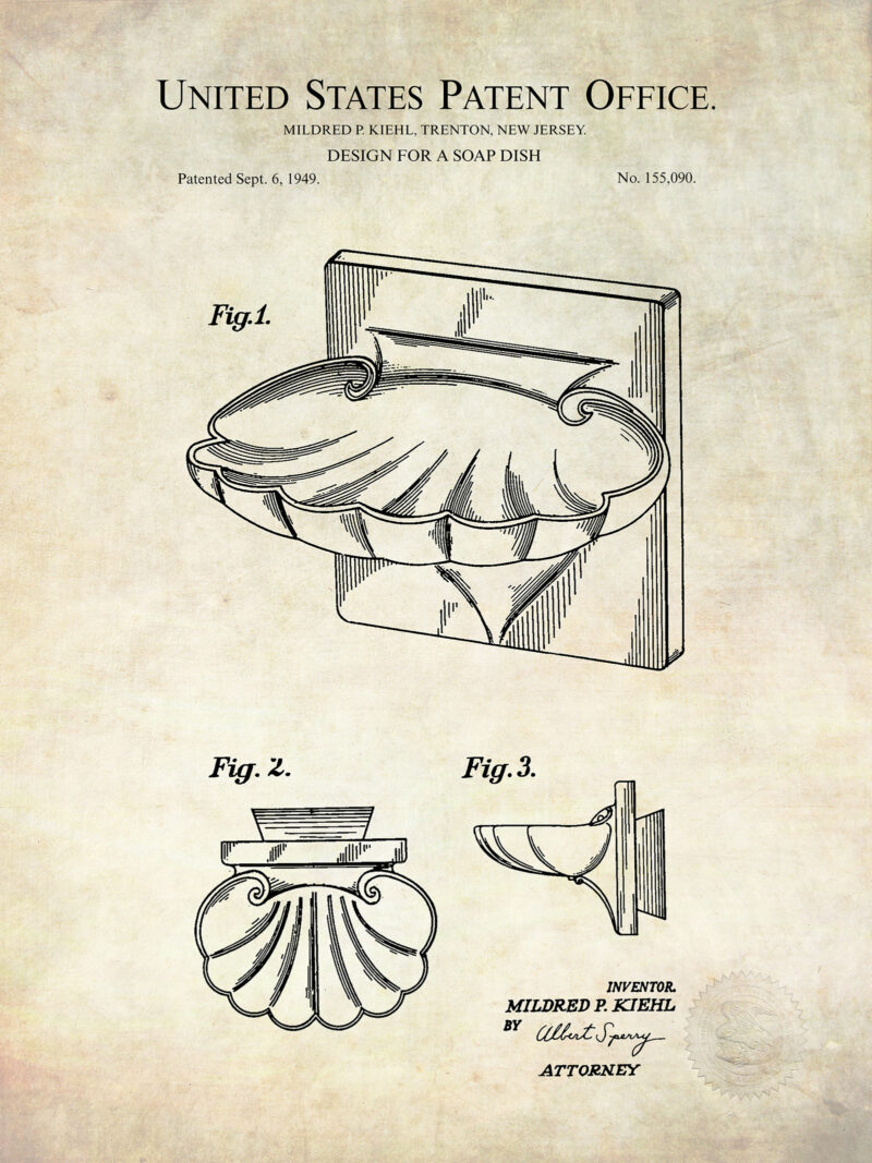 Antique Soap Dish Patent Prints