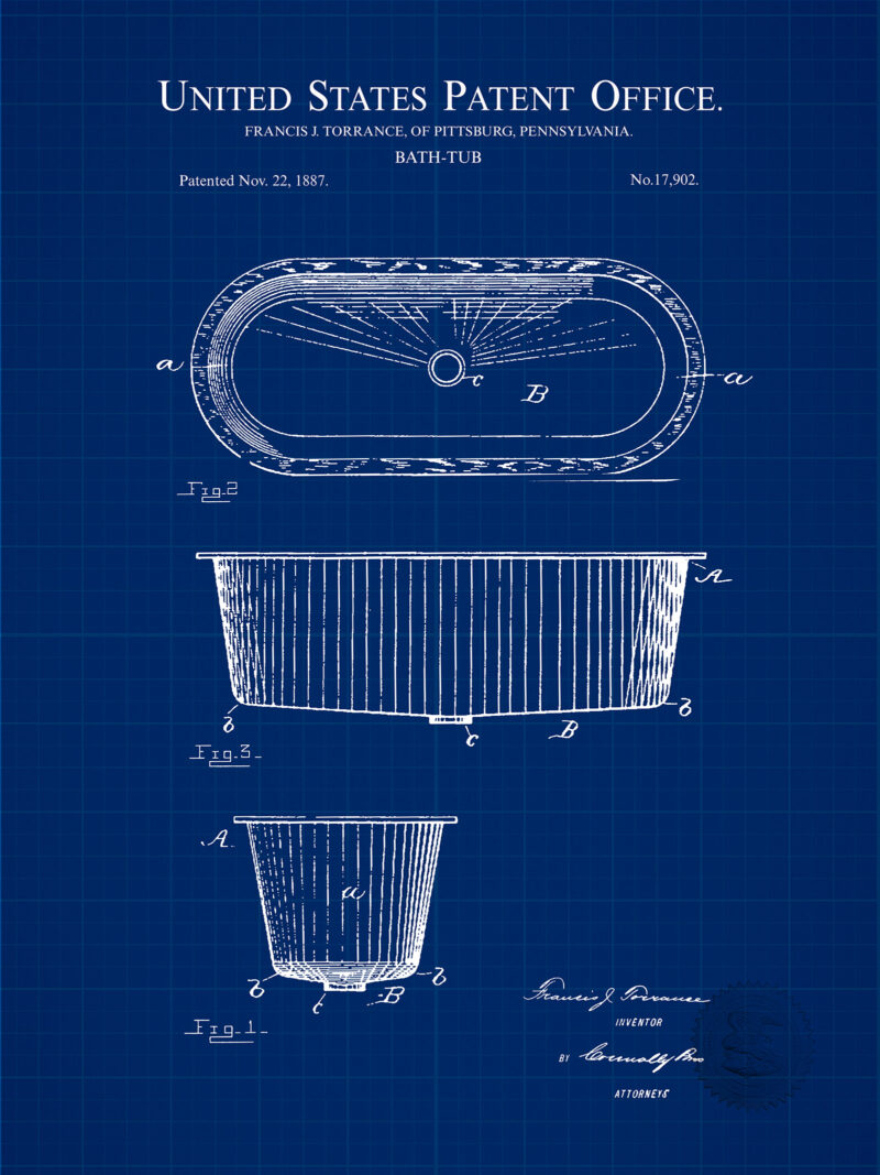 Classic Bathtub Design | 1887 Patent