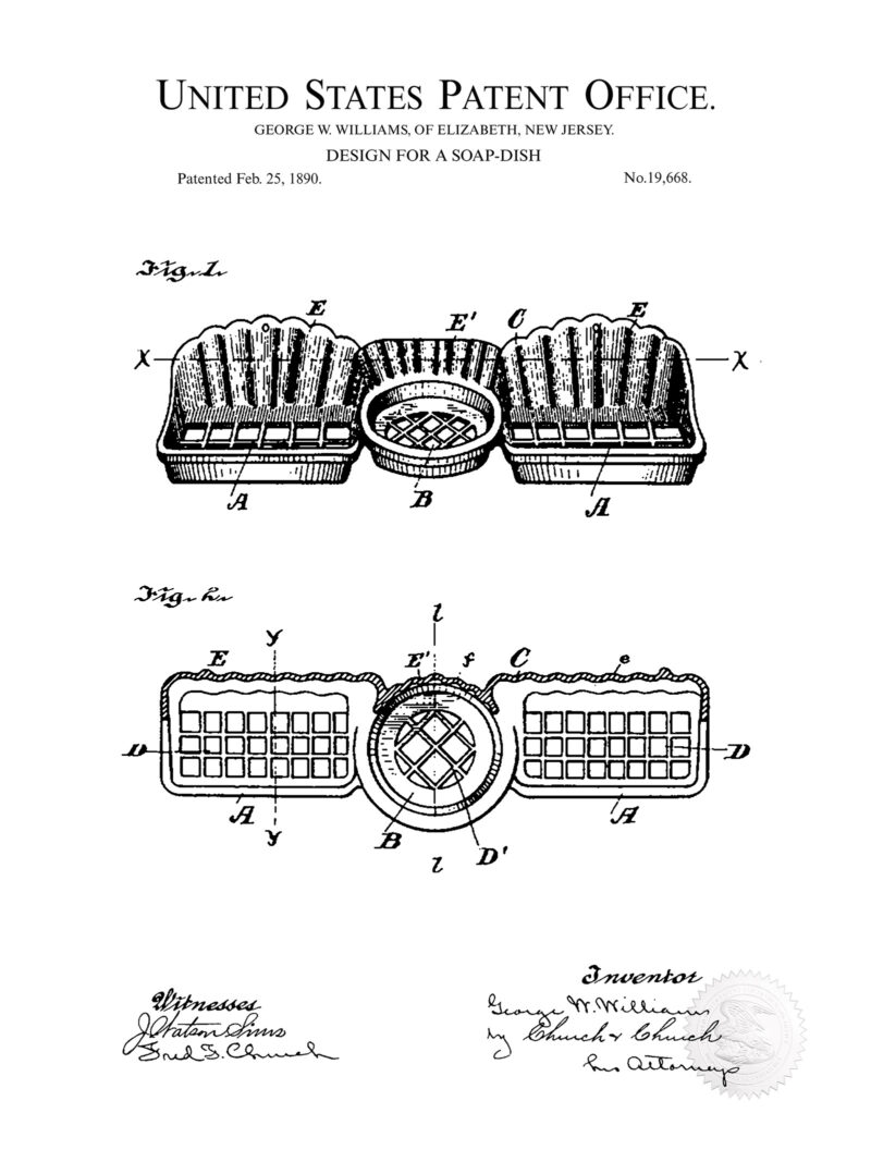 Soap Dish Design | 1889 Patent