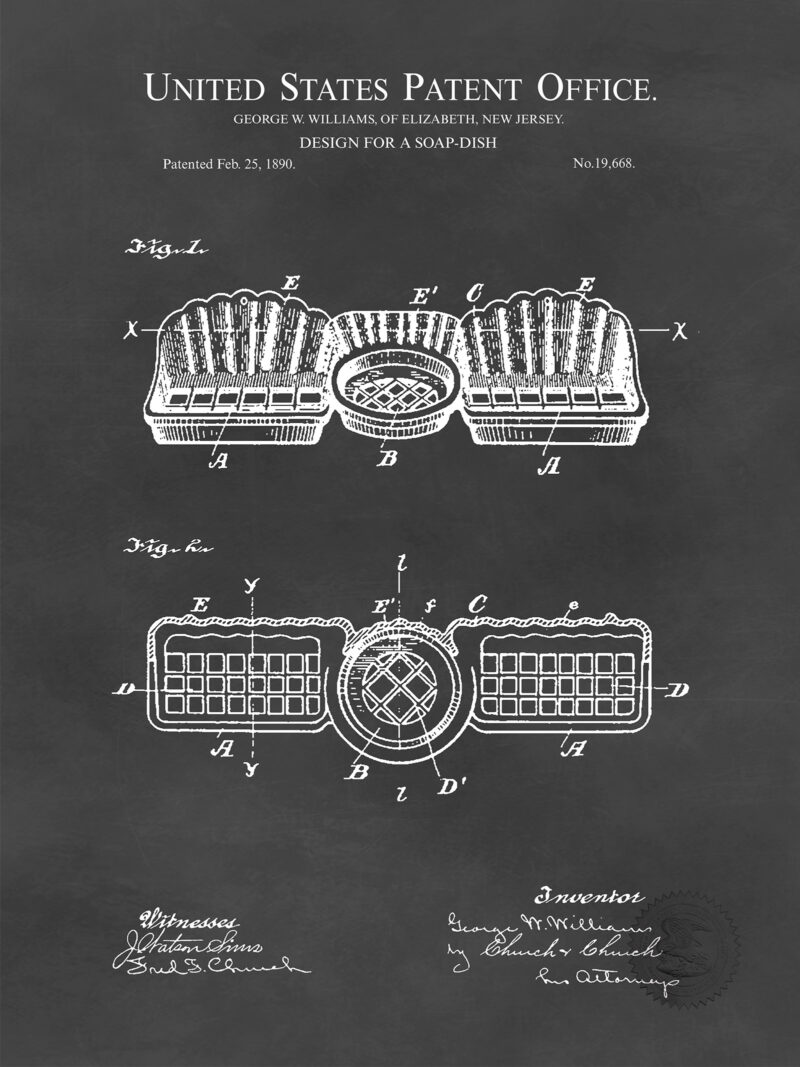 Soap Dish Design | 1889 Patent