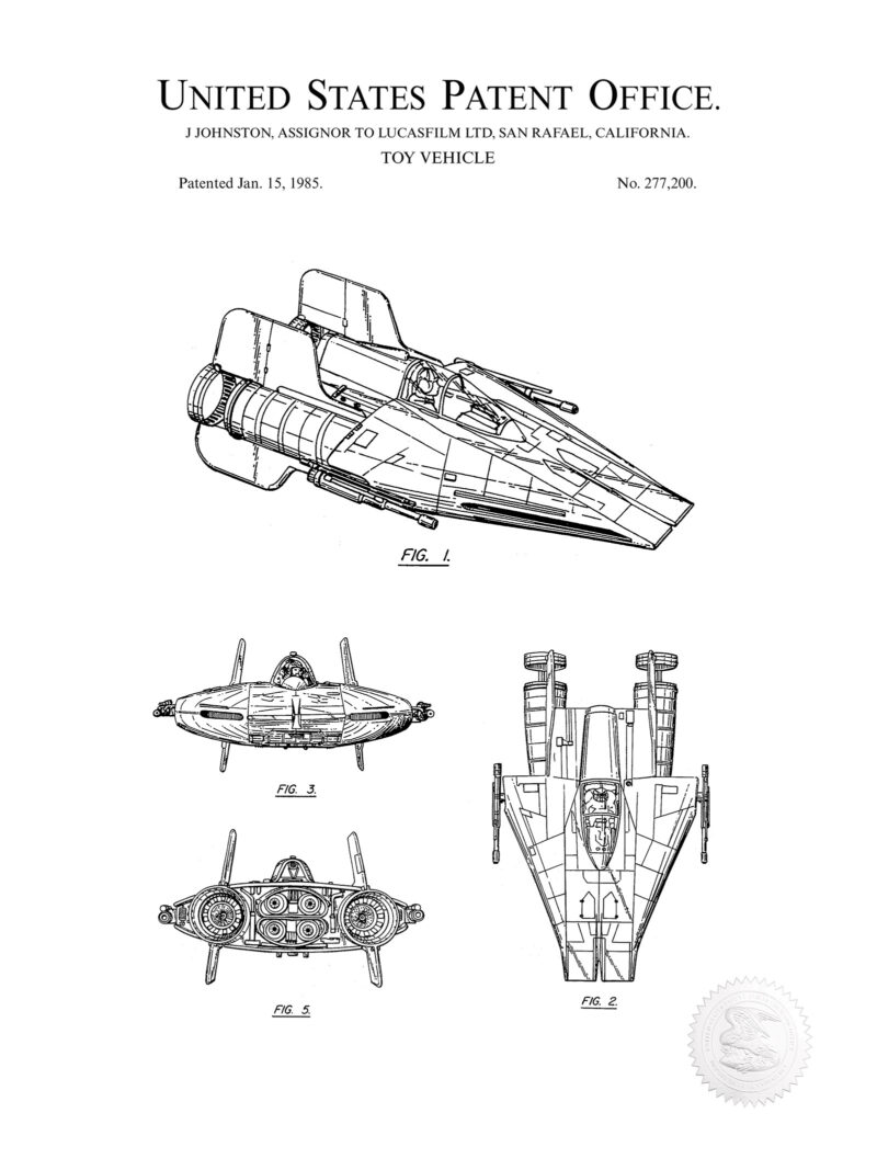 Lucasfilm Spacecraft Concept | 1985 Patent Print