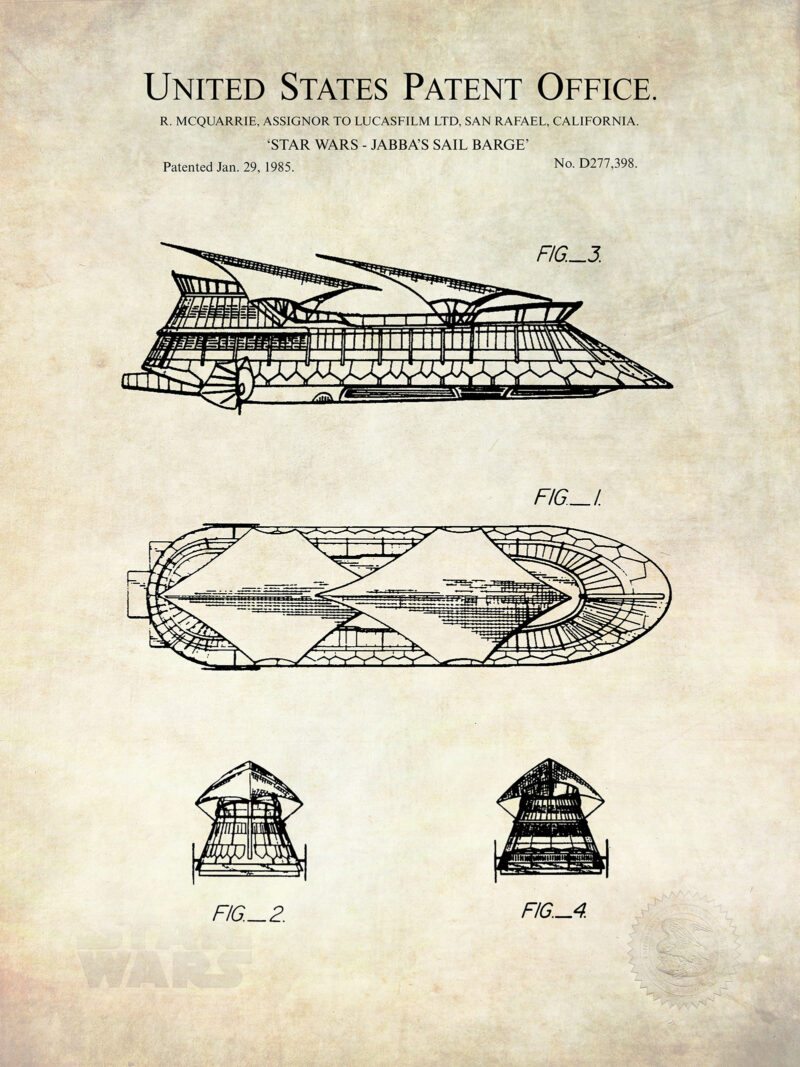 Sail Barge design | Lucas Film Vehicle Patent