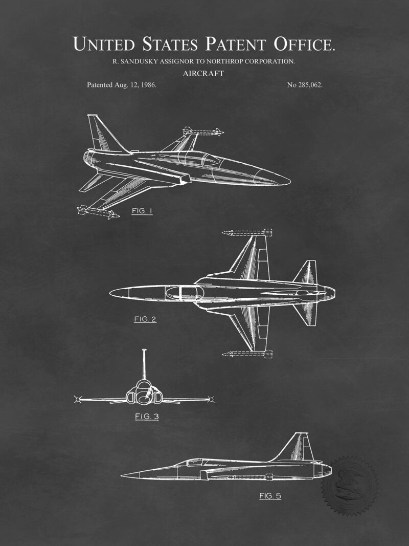 Fighter Jet Print | 1986 Northrop Patent