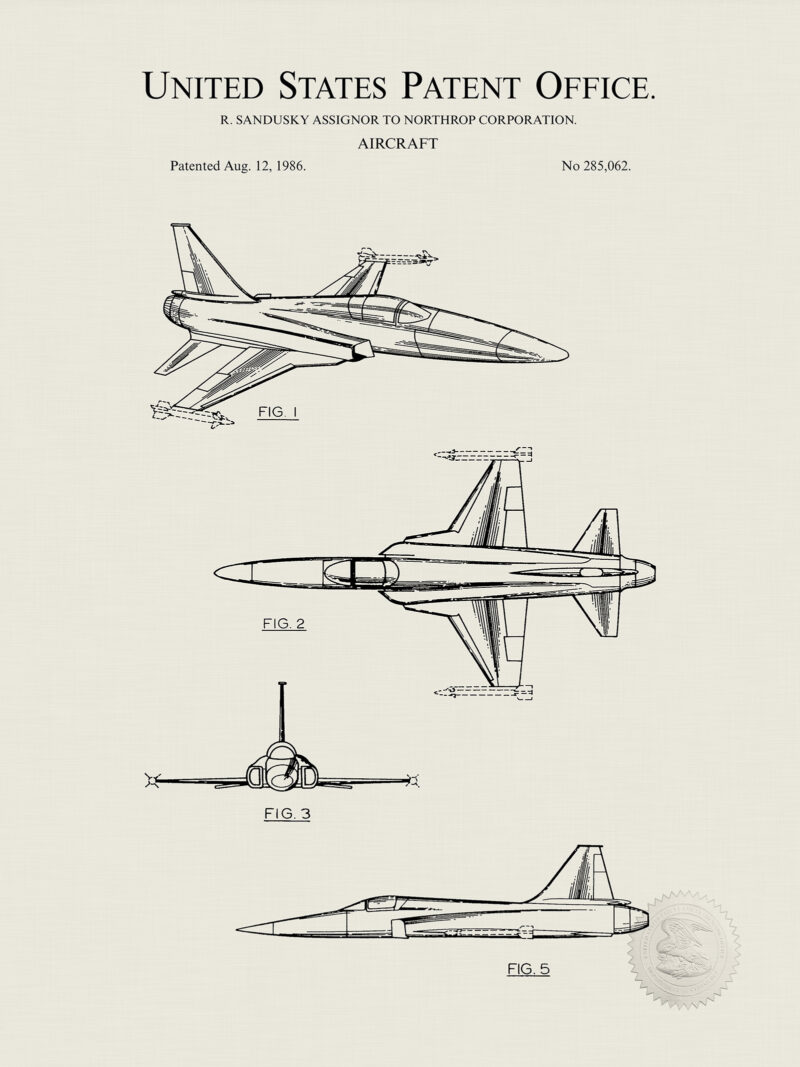 Fighter Jet Print | 1986 Northrop Patent