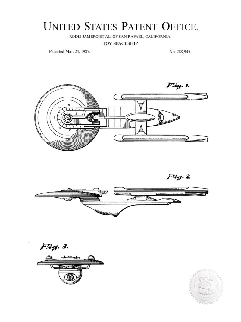 Enterprise Excelsior Class | 1987 Toy Spaceship Patent