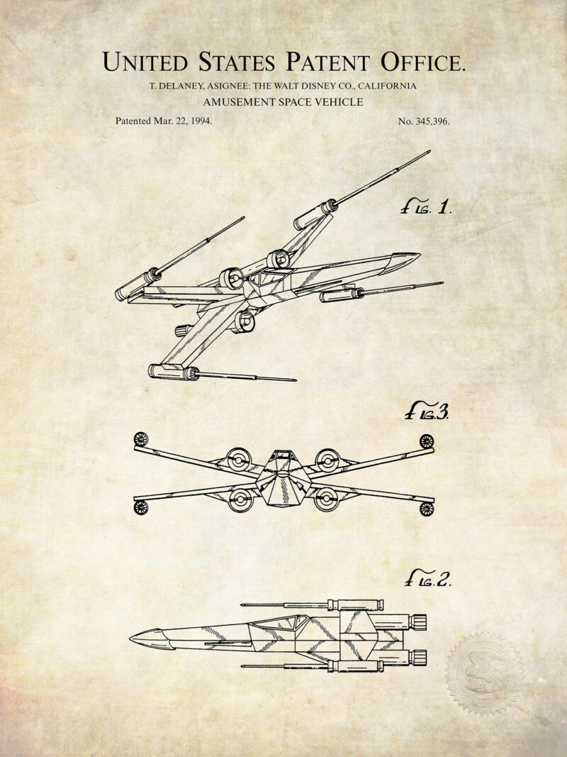 X-Wing Fighter | Star Wars | 1994 Disney Patent