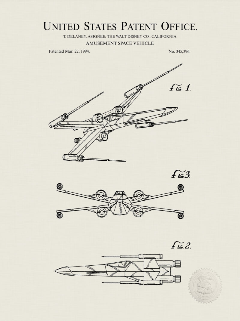 X-Wing Fighter | Star Wars | 1994 Disney Patent