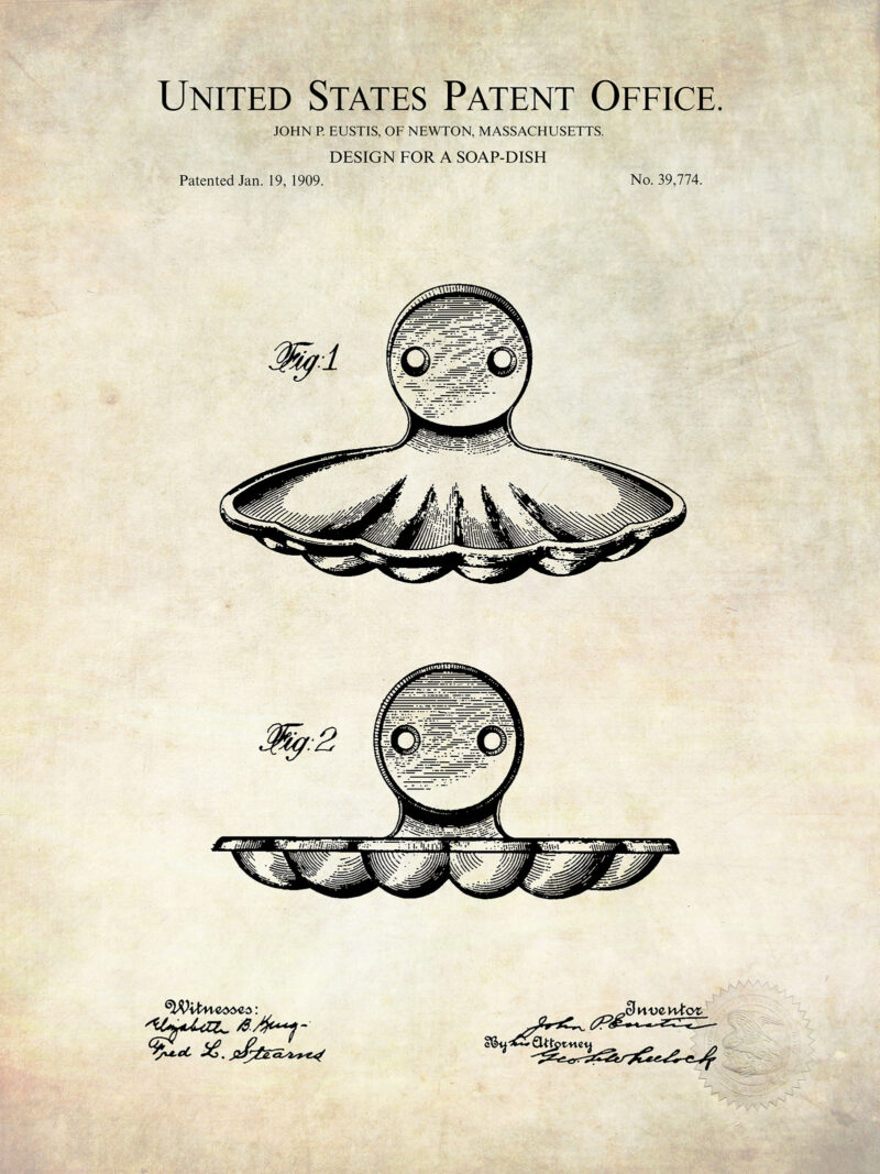 Soap Dish Print | 1909 Patent